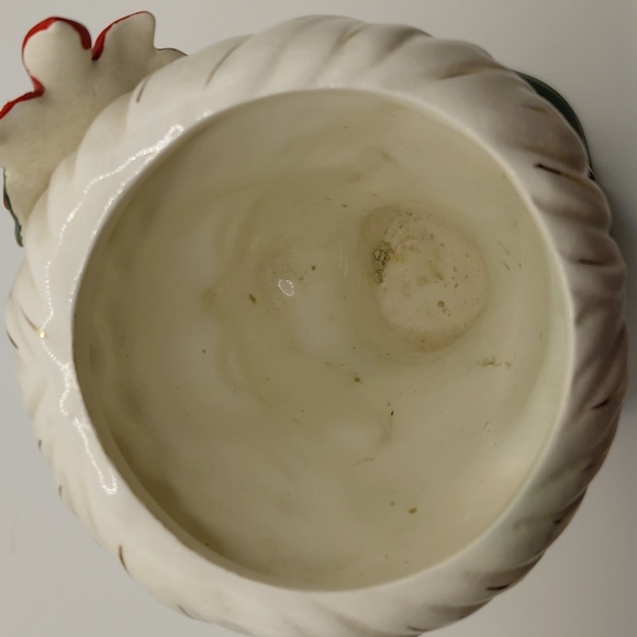 Vtg 1961 Inarco Blonde Girl Christmas Head Vase Earrings Hat Poinsettia VGVC - Picture 10 of 12